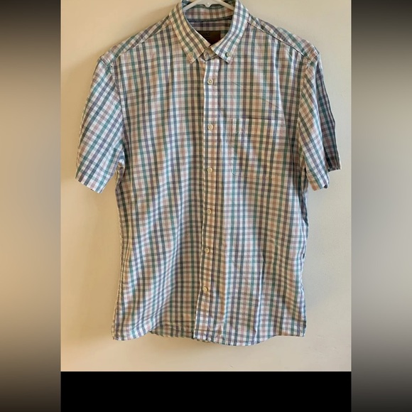 M&S Collection Relaxed Fit 100% Pure Cotton Small Checked Short Sleeve Shirt - Picture 7 of 8